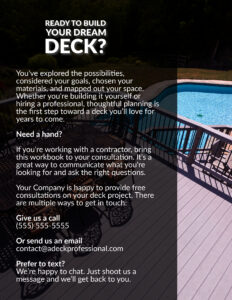 Deck Planning Guide - Page 10 - Tiger Shark Marketing Deck Planning Guide. Page 10 of 10. Titled "Ready to build your dream deck?"